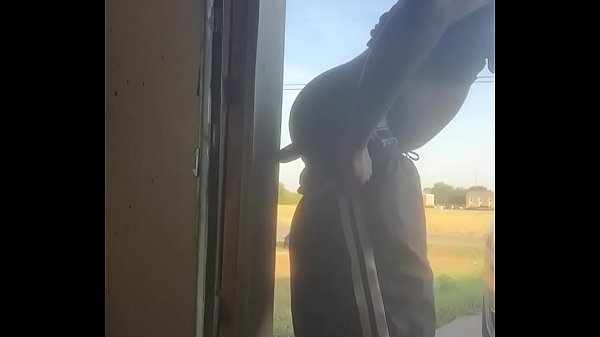 Briana Banks slips a zucchini into her tight ebony ass bubble butt while taking out trash