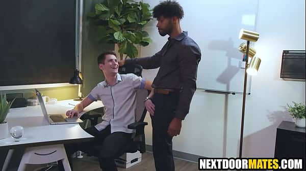 New Boss Gets His First Day Fucked by Interracial Co-workers